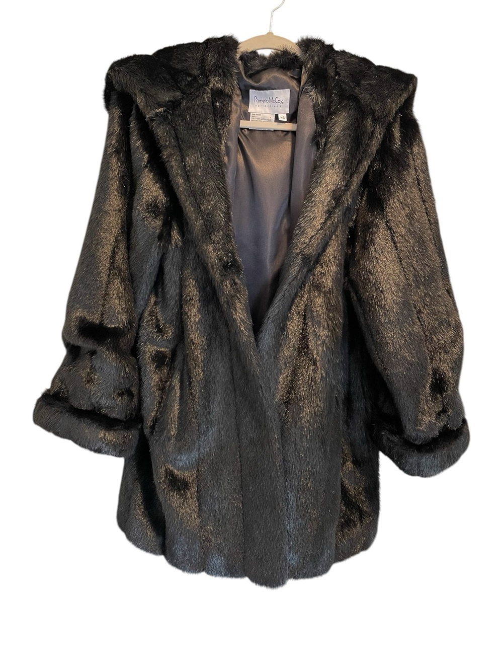 Pamela McCoy XS beautiful faux fur coat - Picture 1 of 6